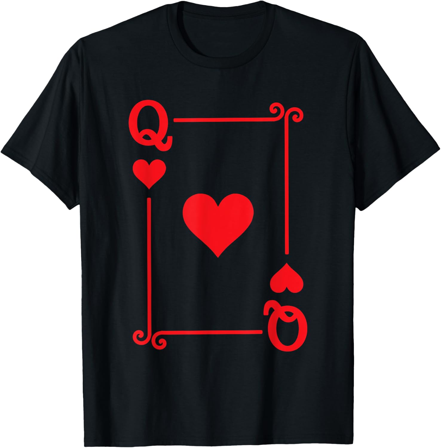 Playing Cards Costume - Queen Hearts Card - Queen Card T-Shirt - T-Shirt | Black