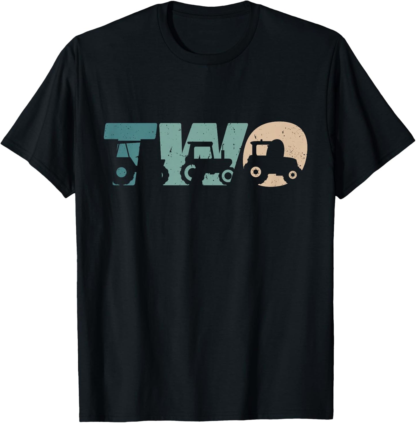 2 Year Old Shirt 2nd Birthday Tractor Farmer Boys Girls Kid T-Shirt - T-Shirt | Black