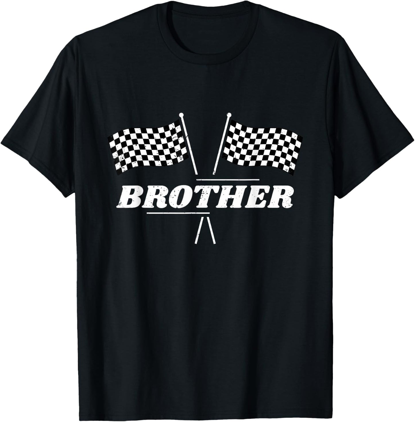 Pit Crew Brother Racing Car Family Matching Birthday Party T-Shirt - T-Shirt | Black