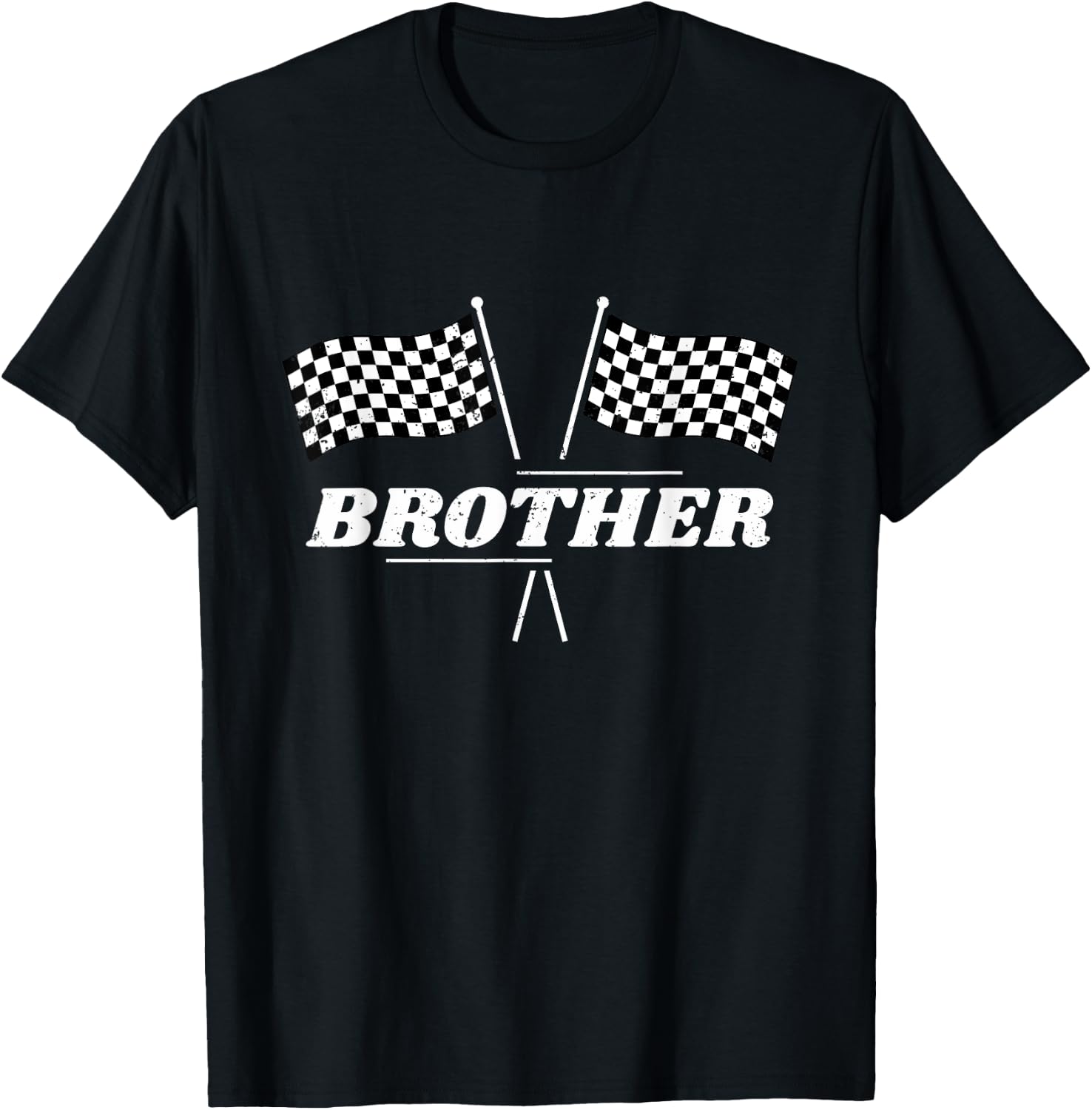 Pit Crew Brother Racing Car Family Matching Birthday Party T-Shirt - T-Shirt | Black