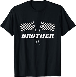 Pit Crew Brother Racing Car Family Matching Birthday Party T-Shirt - T-Shirt | Black