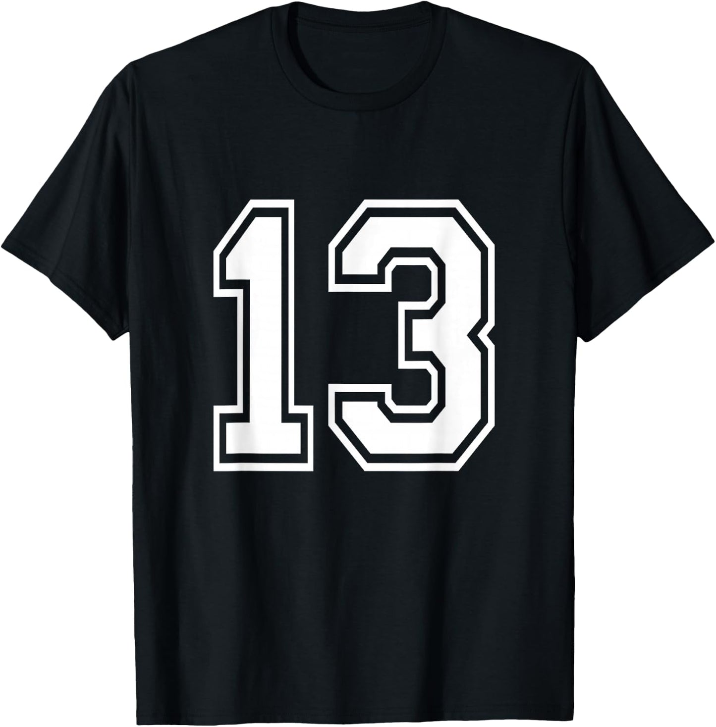 Number 13 Varsity Sports Team Jersey 13th Birthday 13 Years T-Shirt - T-Shirt | Black