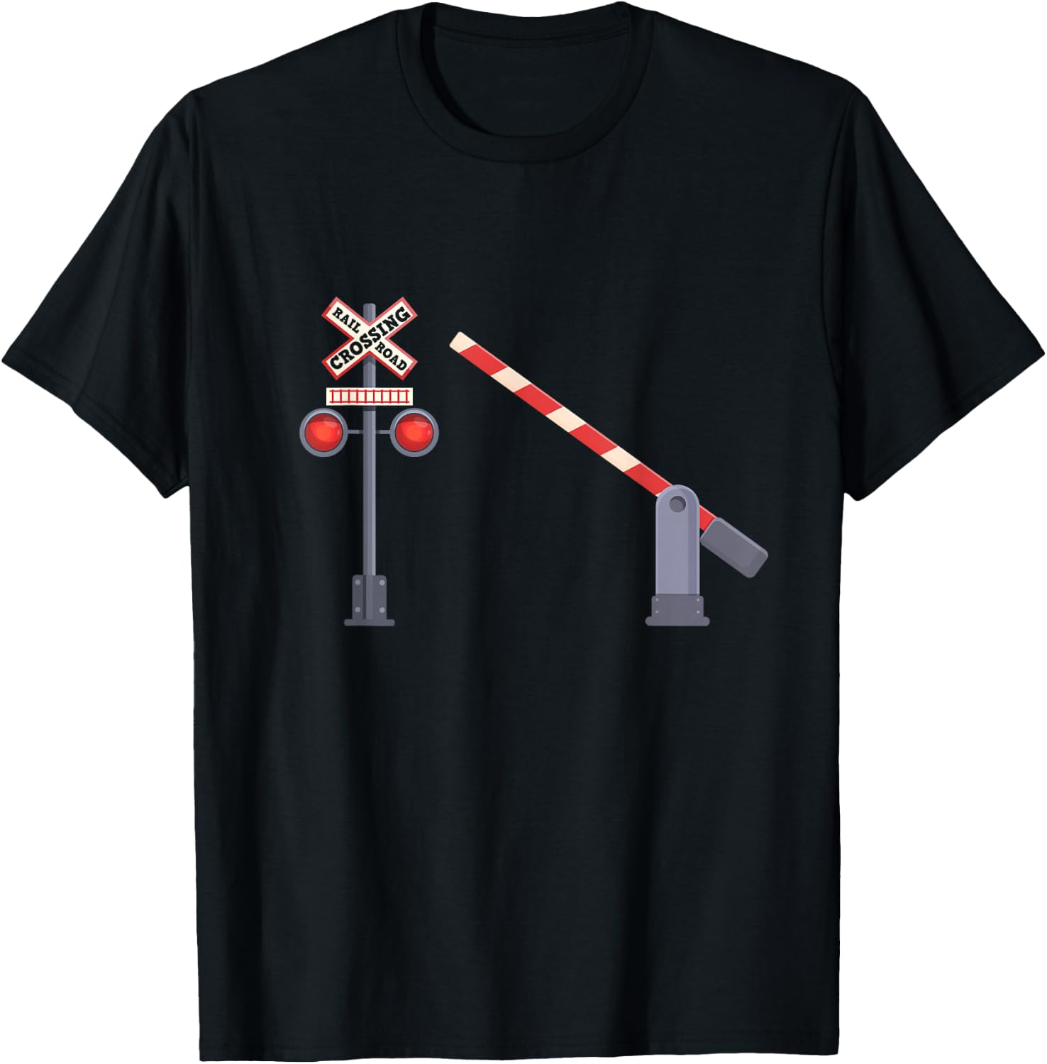Railroad Crossing Barrier Sign Halloween Costume DIY T-Shirt - T-Shirt | Black