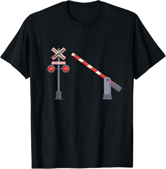 Railroad Crossing Barrier Sign Halloween Costume DIY T-Shirt - T-Shirt | Black