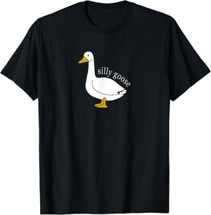 Funny Silly Goose Meme Cute Goose Aesthetic Trendy Clothing T-Shirt - T-Shirt | Black