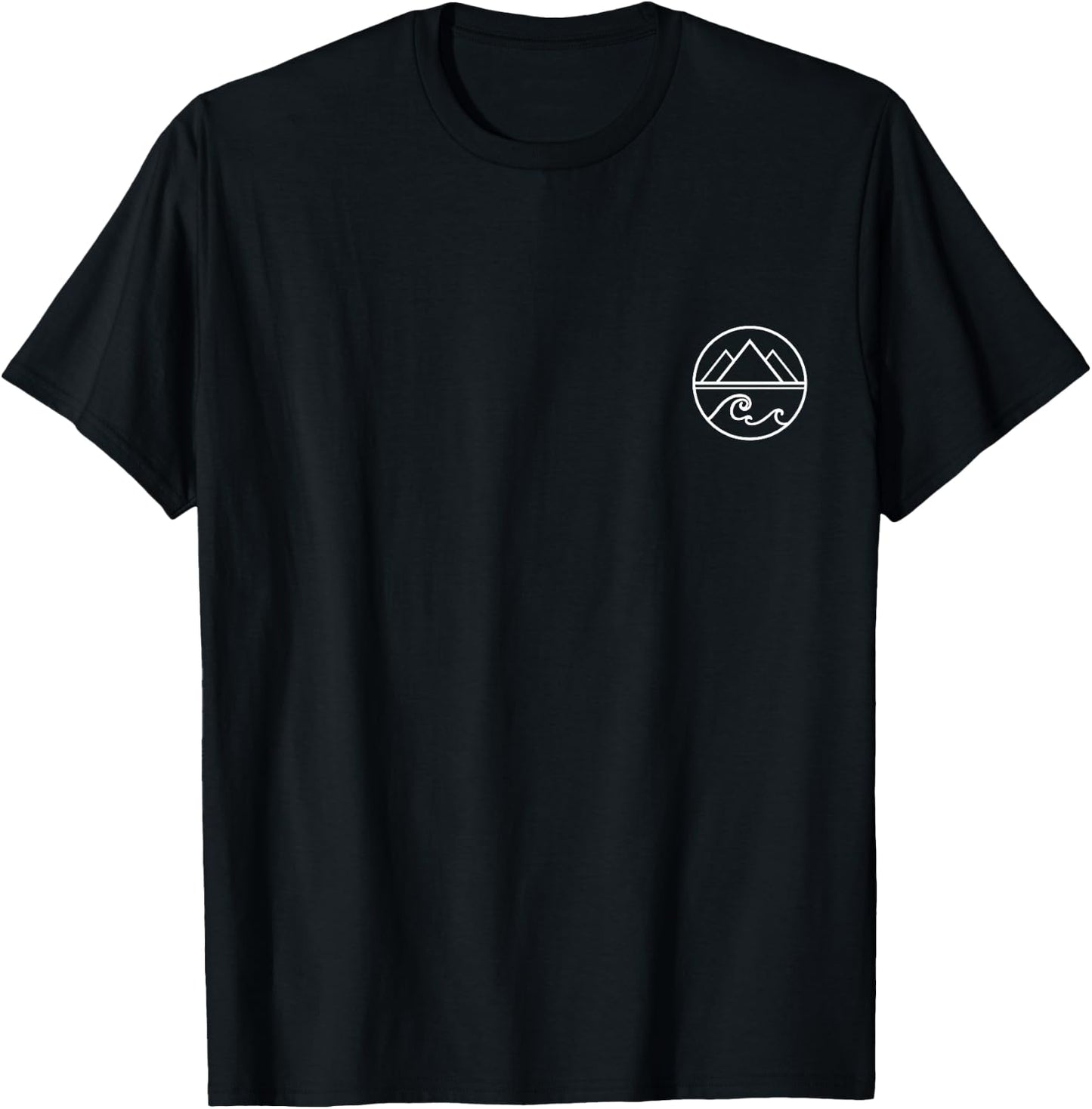 Mountains Waves Nature Outdoor Surf Hiking Hiker Surfer T-Shirt - T-Shirt | Black