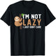 Im Not Lazy I Just Don't Care Funny Lazy Sloth T-Shirt - T-Shirt | Black