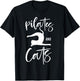 Pilates Instructor Teacher Cat Pilates And Cats Women Girls Kids T-Shirt - T-Shirt | Black