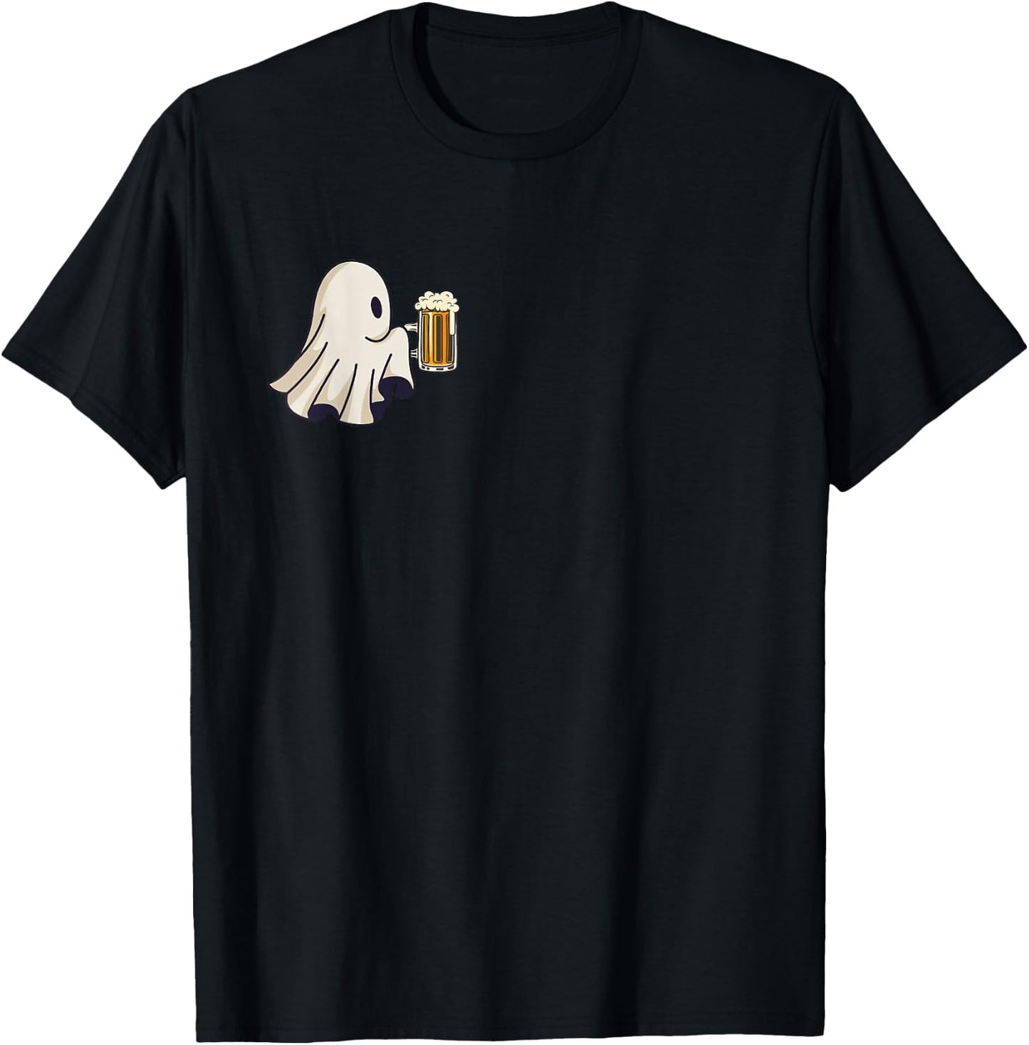 Little Ghost Drinking Beer Funny Halloween Costume Men Women T-Shirt - T-Shirt | Black