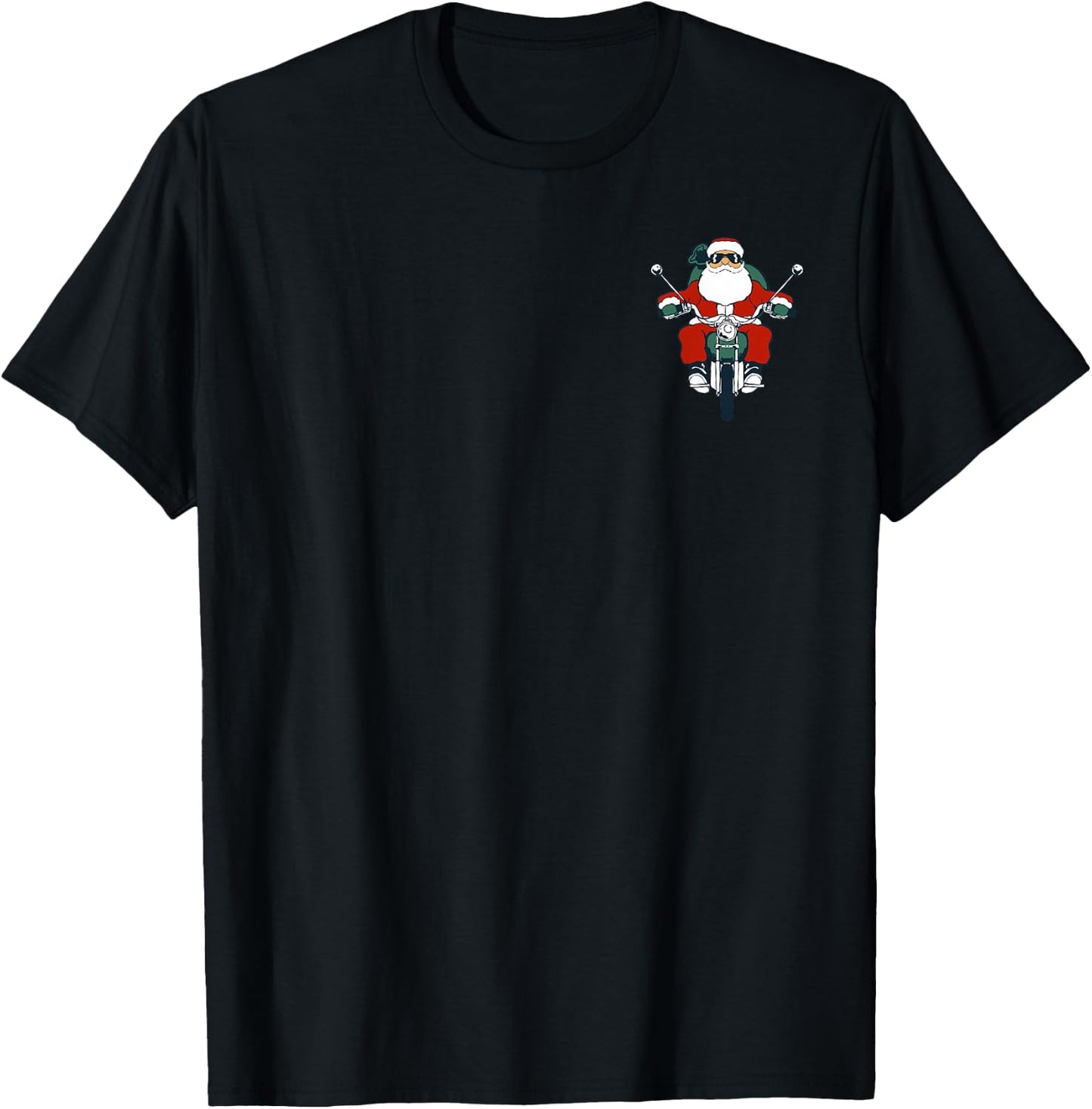 Santa On Motorcycle Funny Christmas Biker Kids Boys T-Shirt - T-Shirt | Black