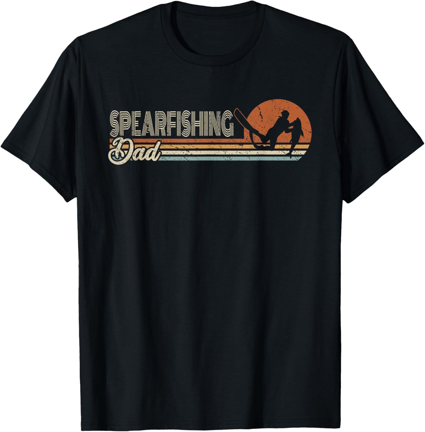 Spearfish Dad Men Father Speardiver Hogfish Spearfishing T-Shirt - T-Shirt | Black
