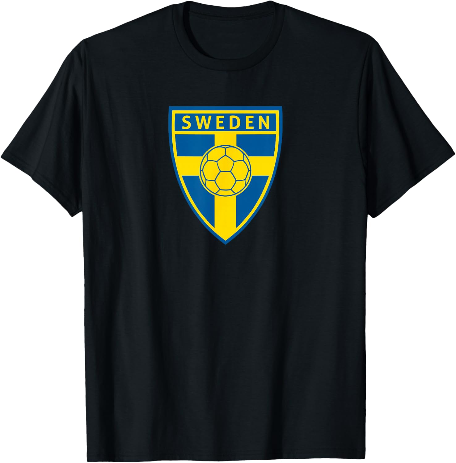 Sweden Flag Swedish Soccer Football Fan Team T-Shirt - T-Shirt | Black