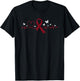 Multiple Myeloma Heartbeat Burgundy Ribbon Cancer Awareness T-Shirt - T-Shirt | Black