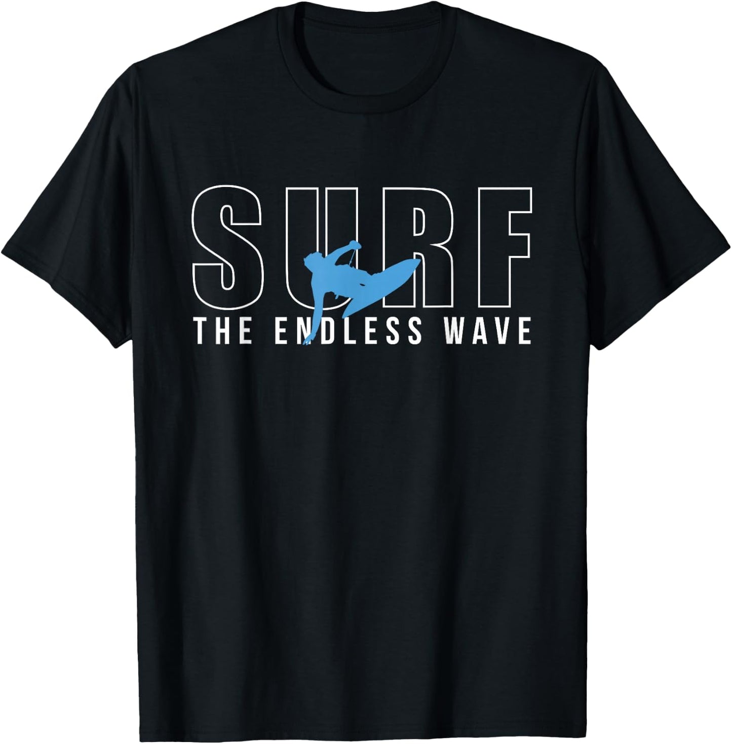 Surf The Endless Wave Wakeboard Wakeboarding Board Wakesurf T-Shirt - T-Shirt | Black
