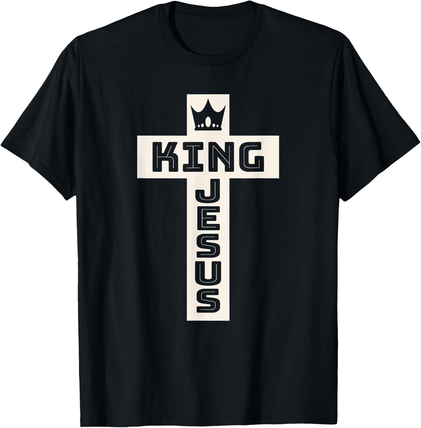 King Jesus Christian Cross T-Shirt - T-Shirt | Black