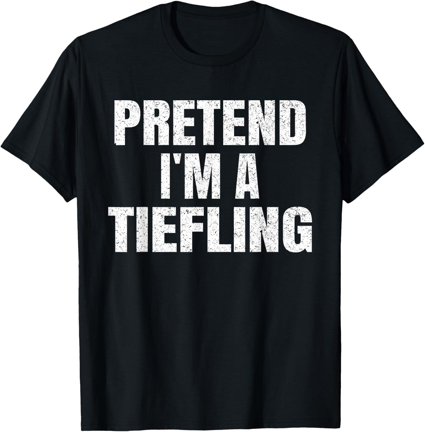 Pretend I'm A Tiefling Easy Halloween Family Group Costume T-Shirt - T-Shirt | Black