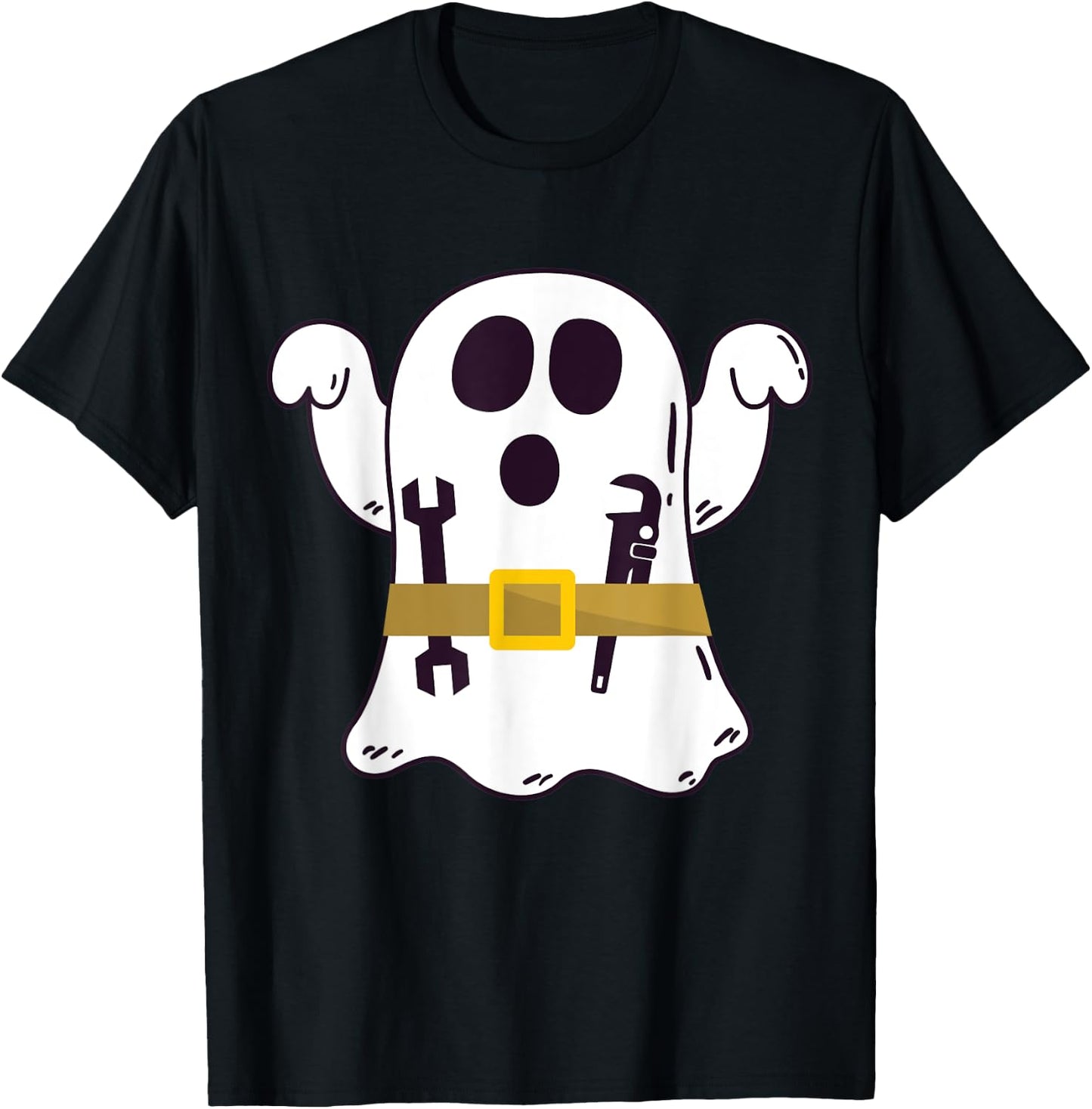 Funny Ghost Plumber Halloween Costume Repairman or Mechanic T-Shirt - T-Shirt | Black