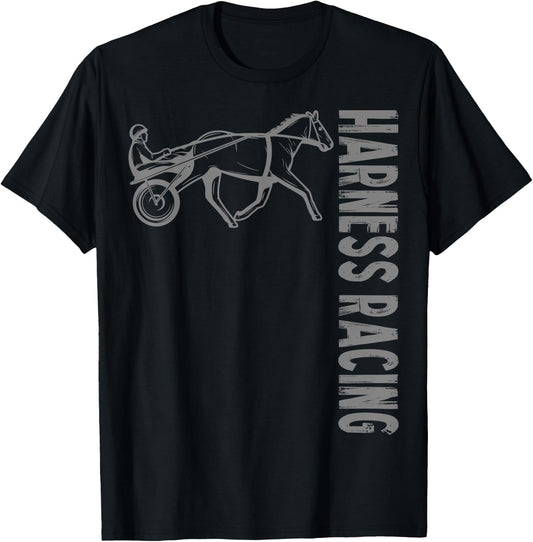 Horse Lover Sports Harness Racing T-Shirt - T-Shirt | Black