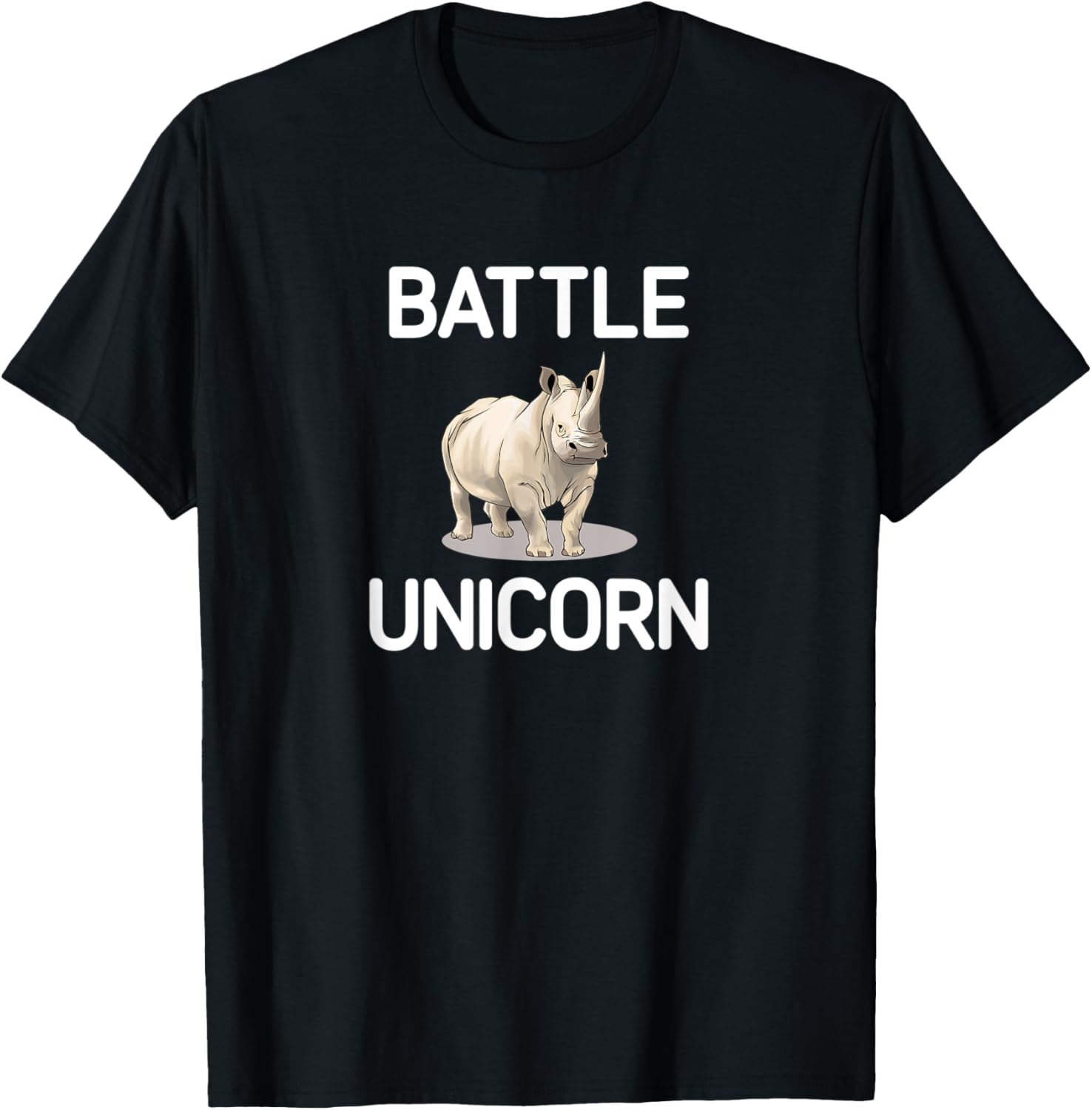 Battle Unicorn, funny, rhinoceros, jokes, sarcastic T-Shirt - T-Shirt | Black