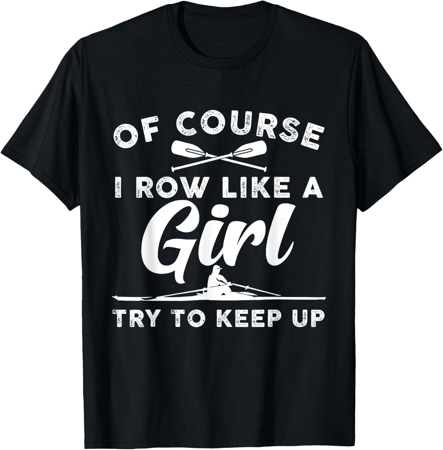 Funny Rowing Art For Girls Women Crew Rowing Row Coxswain T-Shirt - T-Shirt | Black