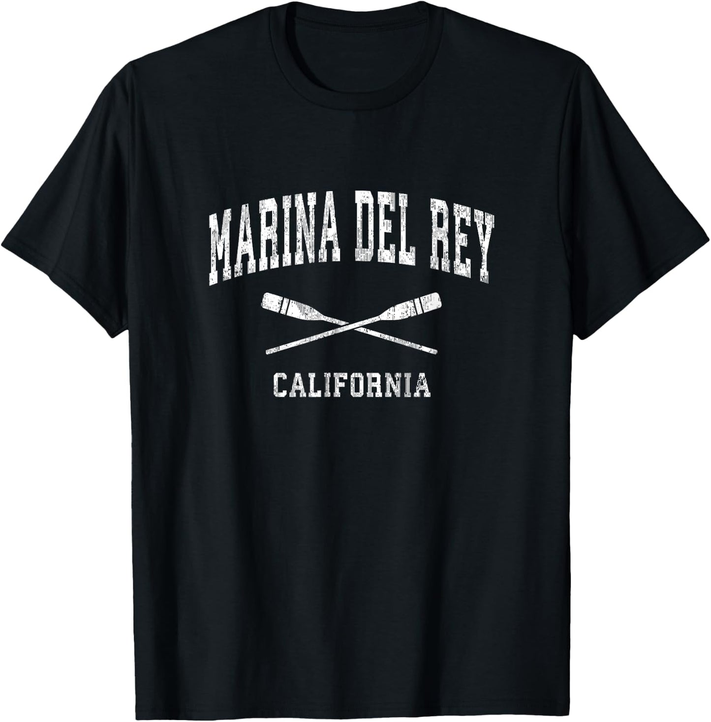 Marina Del Rey California Vintage Nautical Paddles Sports Oa T-Shirt - T-Shirt | Black