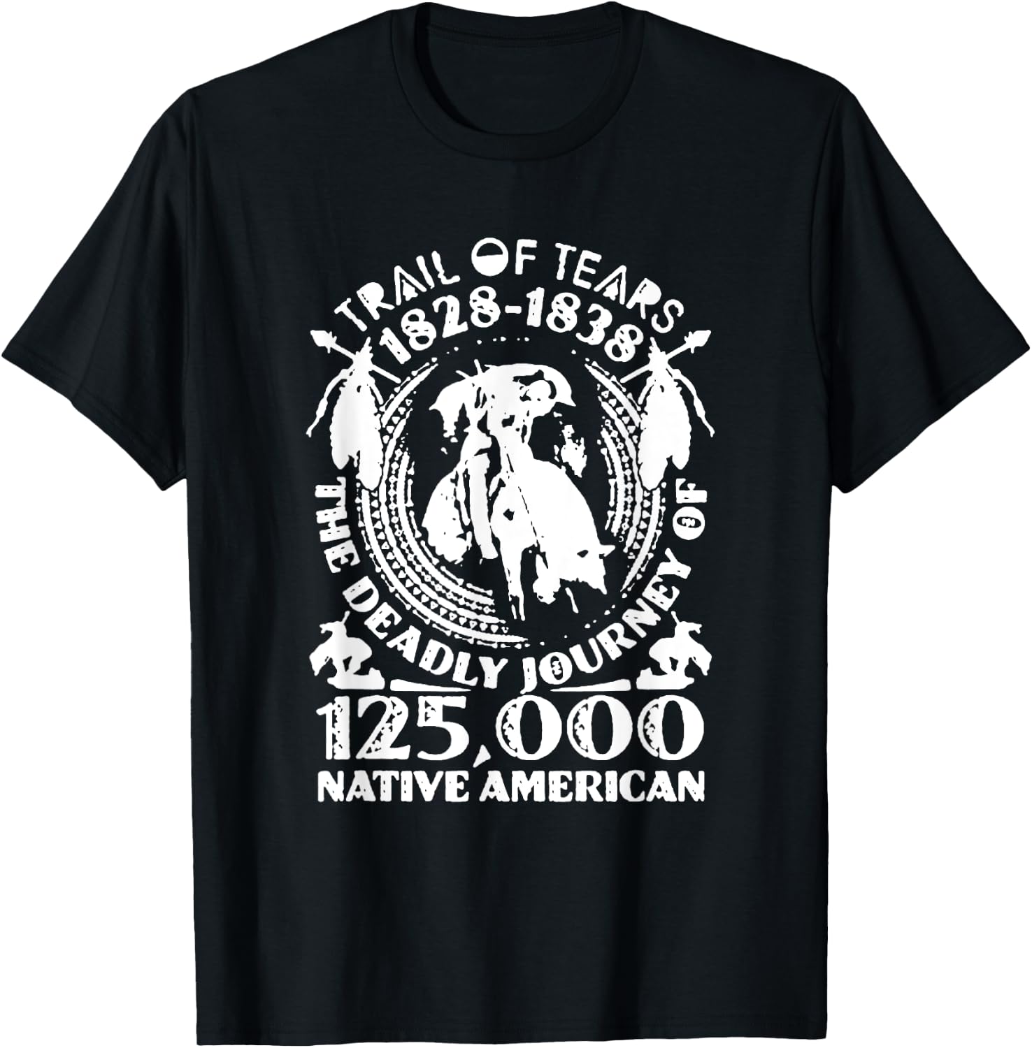 Trail Of Tears The Deadly Journey Of Native American T-Shirt - T-Shirt | Black