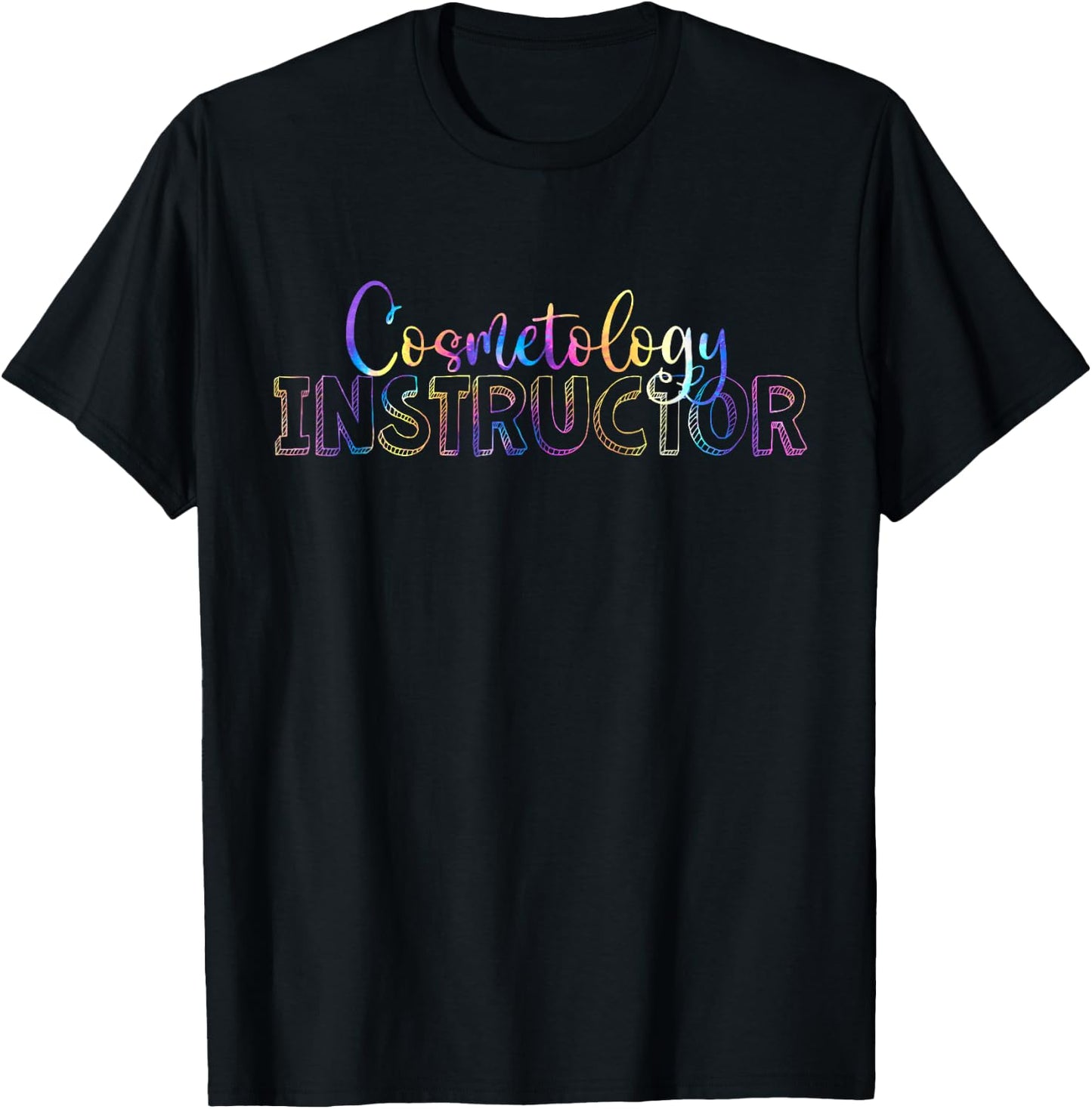 Cute Cosmetology Instructor Tie Dye T-Shirt - T-Shirt | Black