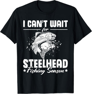 Countdown to Steelhead Fishing Season T-Shirt - T-Shirt | Black
