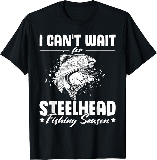 Countdown to Steelhead Fishing Season T-Shirt - T-Shirt | Black