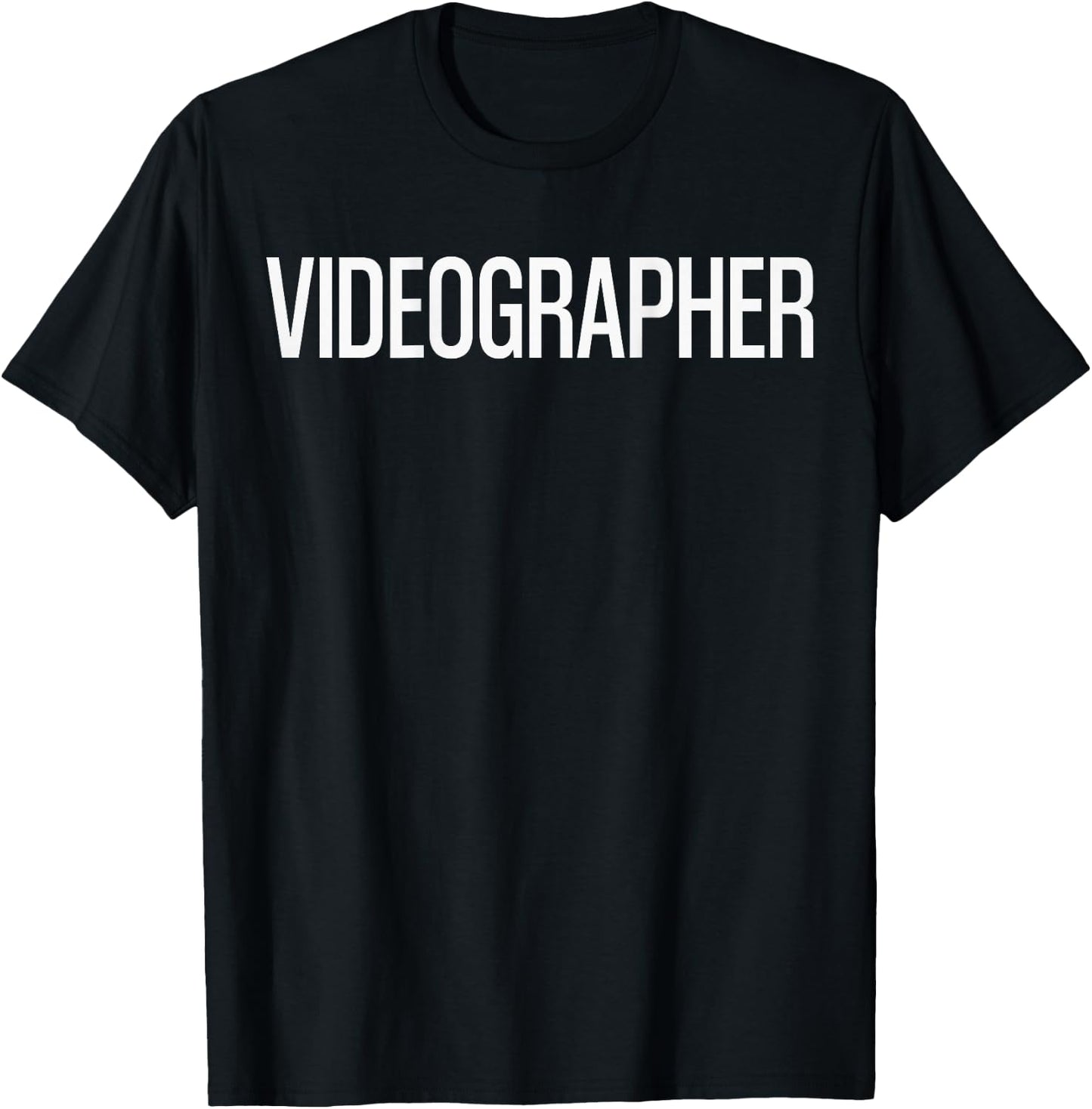 Bold Videographer Text PRINT ON BACK | Film Crew T-Shirt - T-Shirt | Black