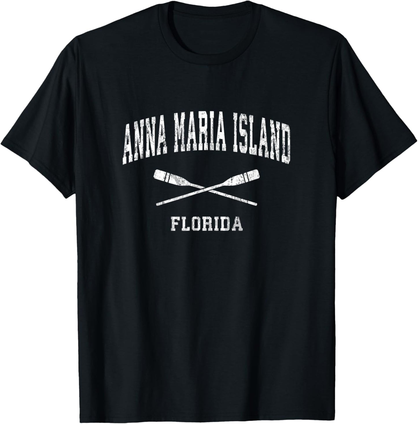 Anna Maria Island Florida Vintage Nautical Paddles Sports Oa T-Shirt - T-Shirt | Black