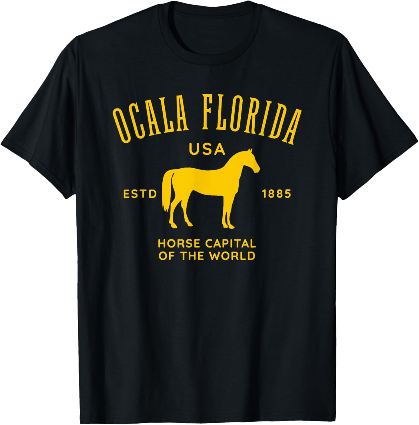 Ocala Florida USA Horse Capital Vintage Equestrian Design T-Shirt - T-Shirt | Black