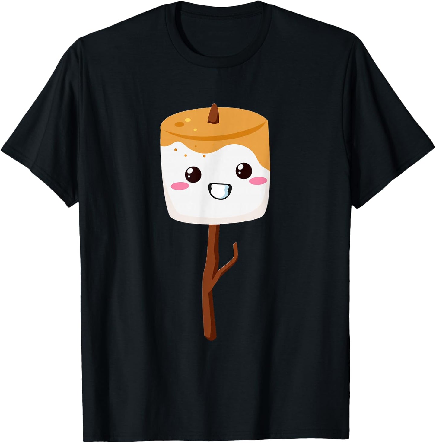 Kawaii Halloween Group Costume S'mores Marshmallow Sticks T-Shirt - T-Shirt | Black