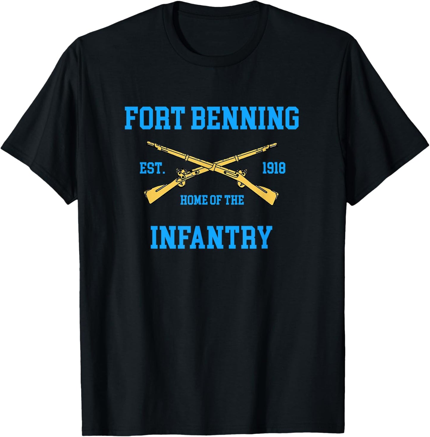 Army Fort Benning Est.1918 Home of the Infantry Grunt T-Shirt - T-Shirt | Black