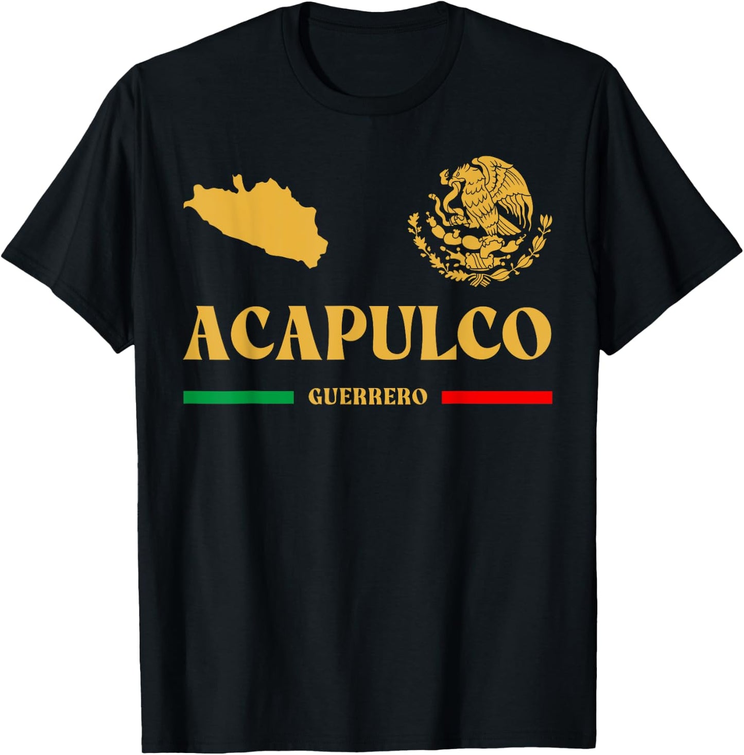 Acapulco Emblem, Acapulco Guerrero, Acapulco T-Shirt - T-Shirt | Black