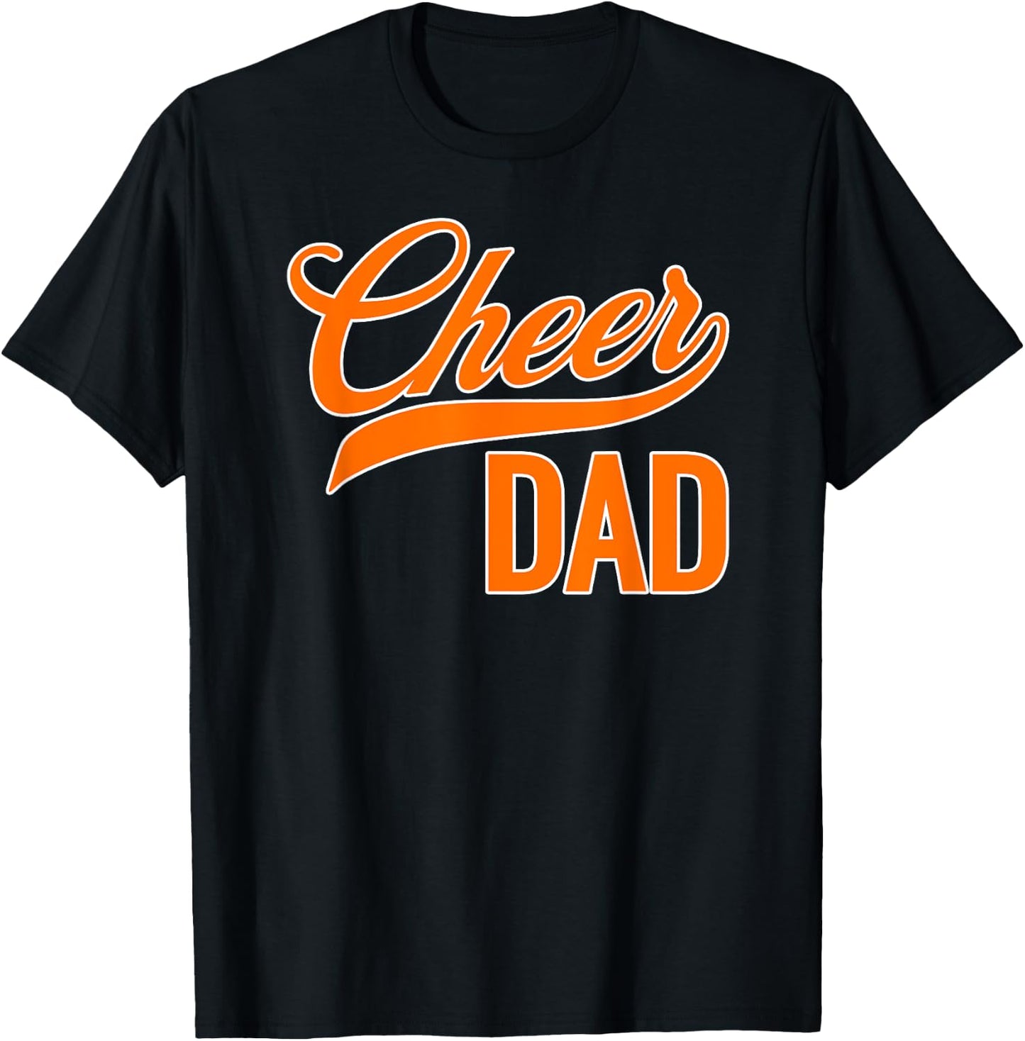 Cheer Dad Blue and Orange Cheerleading Matching Parents T-Shirt - T-Shirt | Black