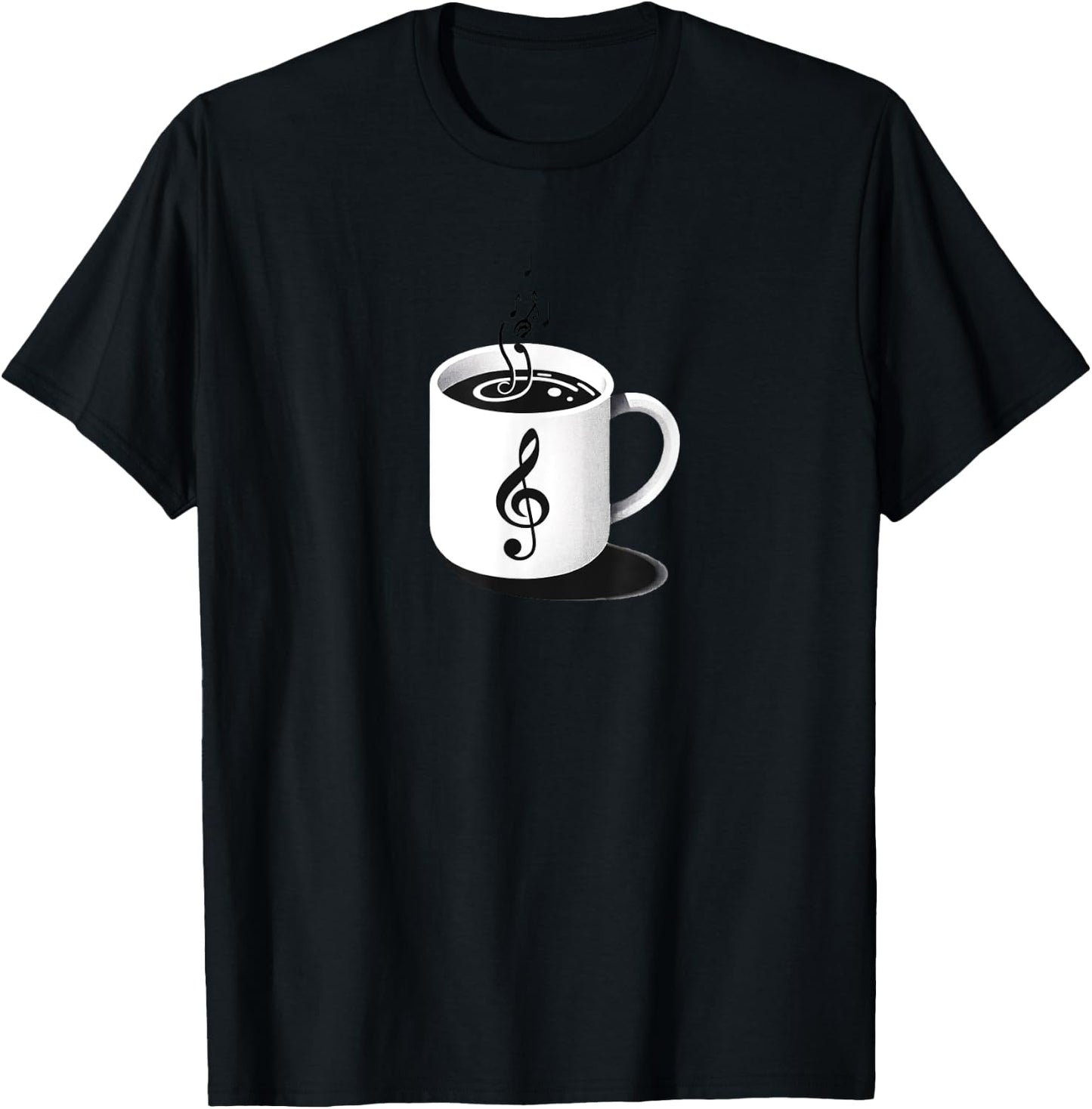 Minimalist Musical Coffee Music Teacher Brew Clef Note T-Shirt - T-Shirt | Black