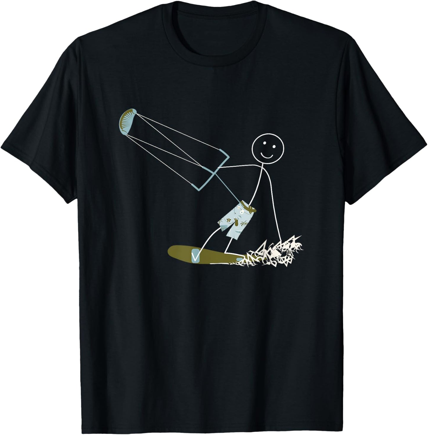 Funny Kiteboarding Design Boys Kitesurfing T-Shirt - T-Shirt | Black