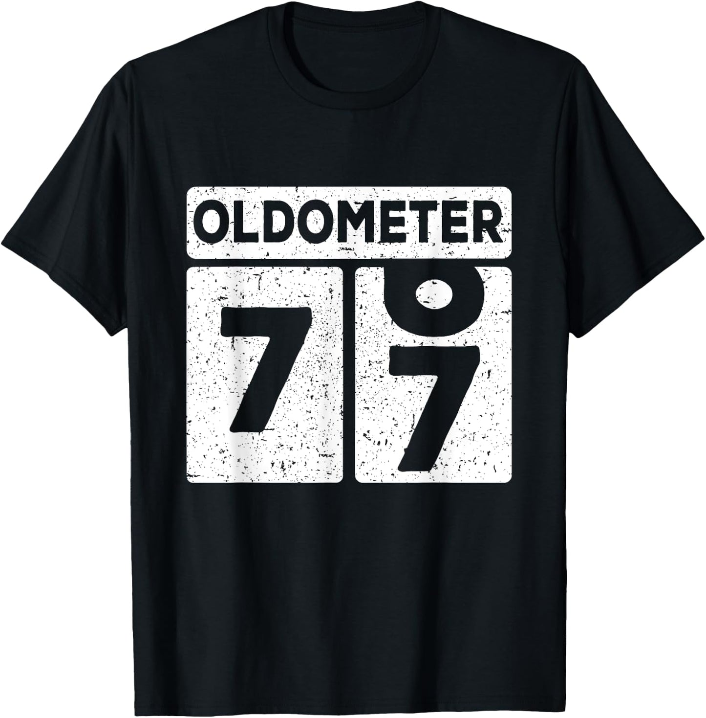 Oldometer 76-77 | 77th Birthday Funny Gift T-Shirt - T-Shirt | Black