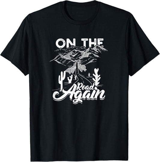 On The Road Again - Long drive then camping with family T-Shirt - T-Shirt | Black