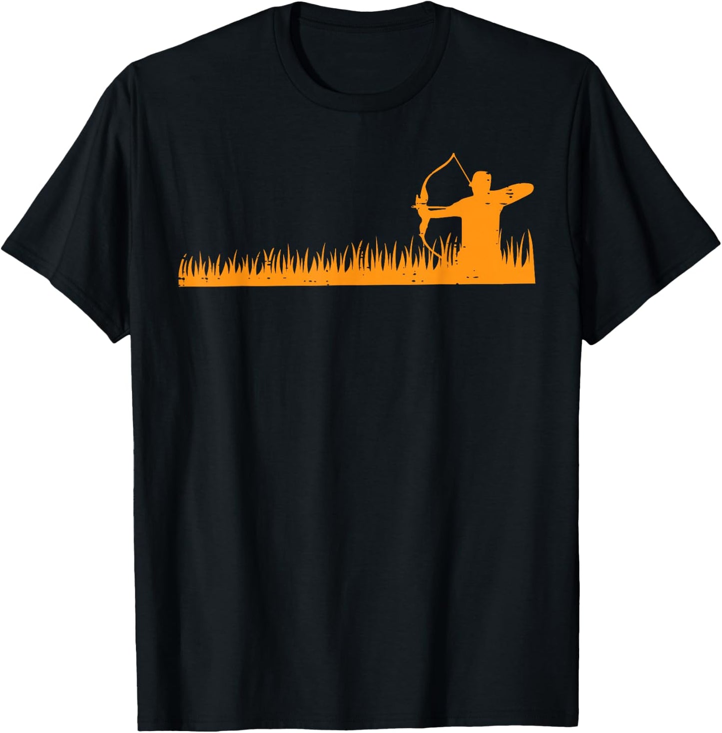 Bow Hunting Archer in Grass Archery Hunter Men Women Kids T-Shirt - T-Shirt | Black