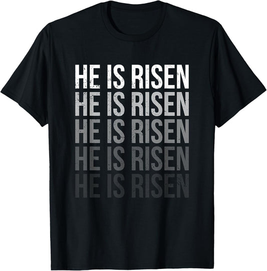 He Is Risen Sun Resurrection Easter Christian Men Women Kids T-Shirt - T-Shirt | Black