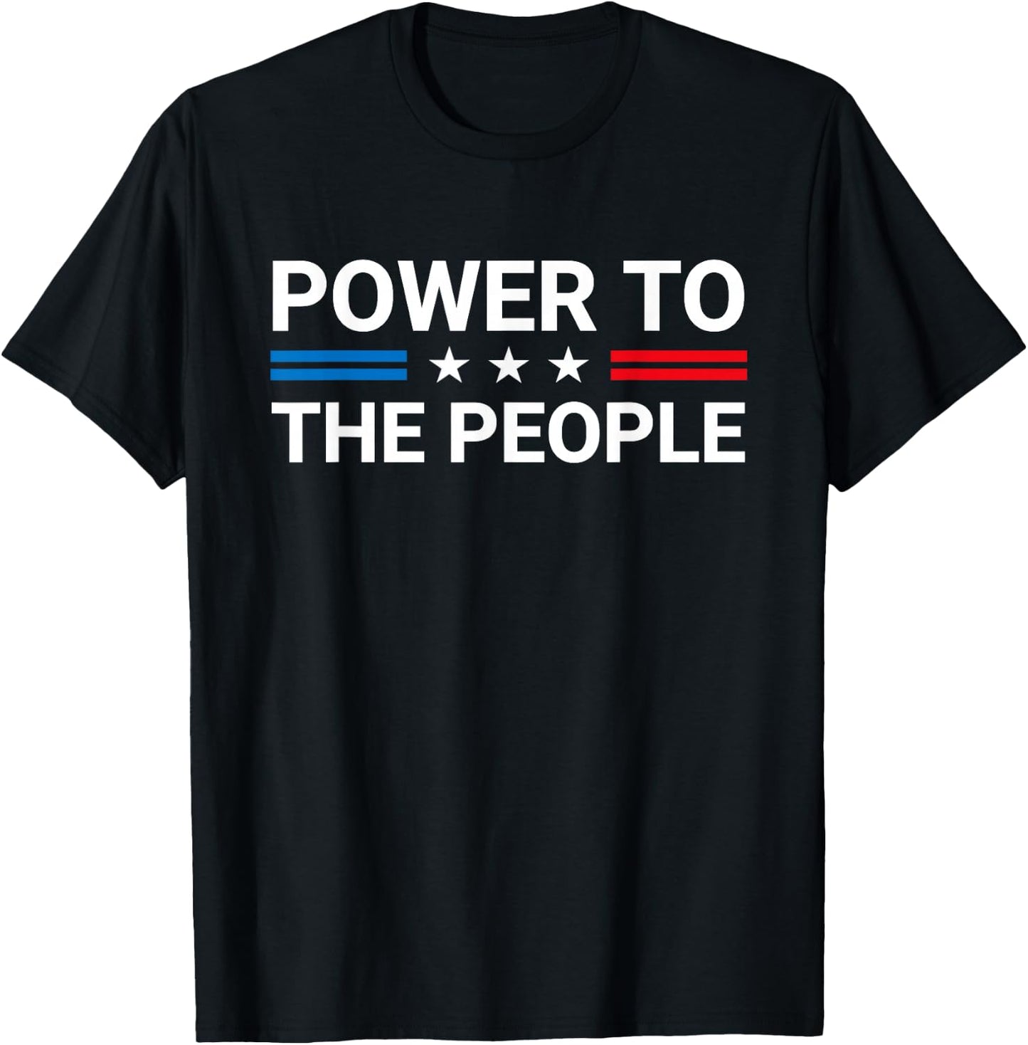 Power To The People Patriotic American Flag T-Shirt - T-Shirt | Black