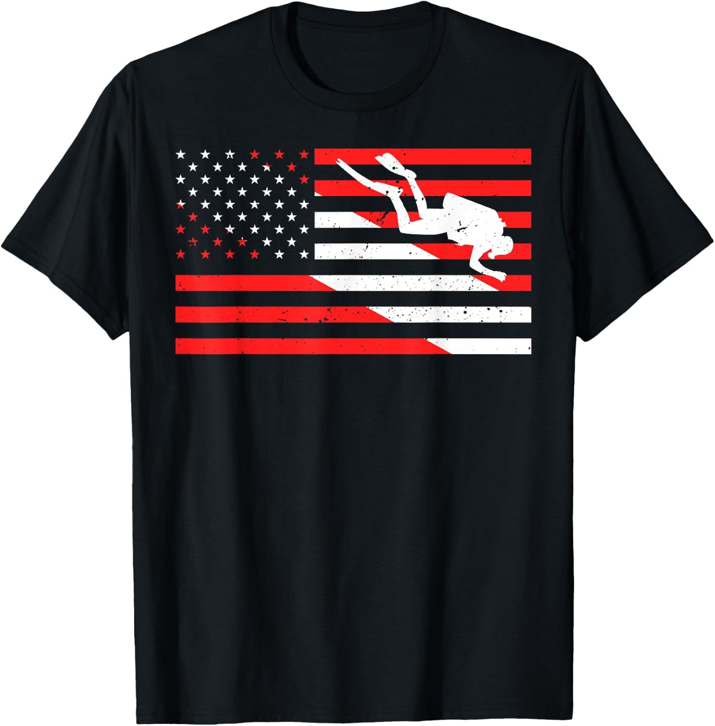 Funny Scuba Diving Design Scuba Dive Flag Professional Diver T-Shirt - T-Shirt | Black