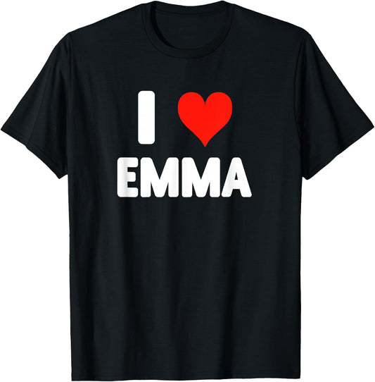 I Love Emma - Heart T-Shirt - T-Shirt | Black