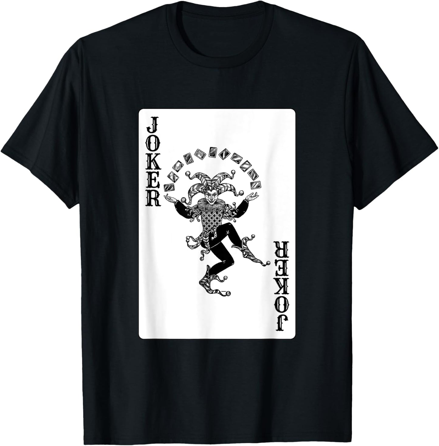 Joker Casino Poker Card Games Playing Cards Black Jack T-Shirt - T-Shirt | Black