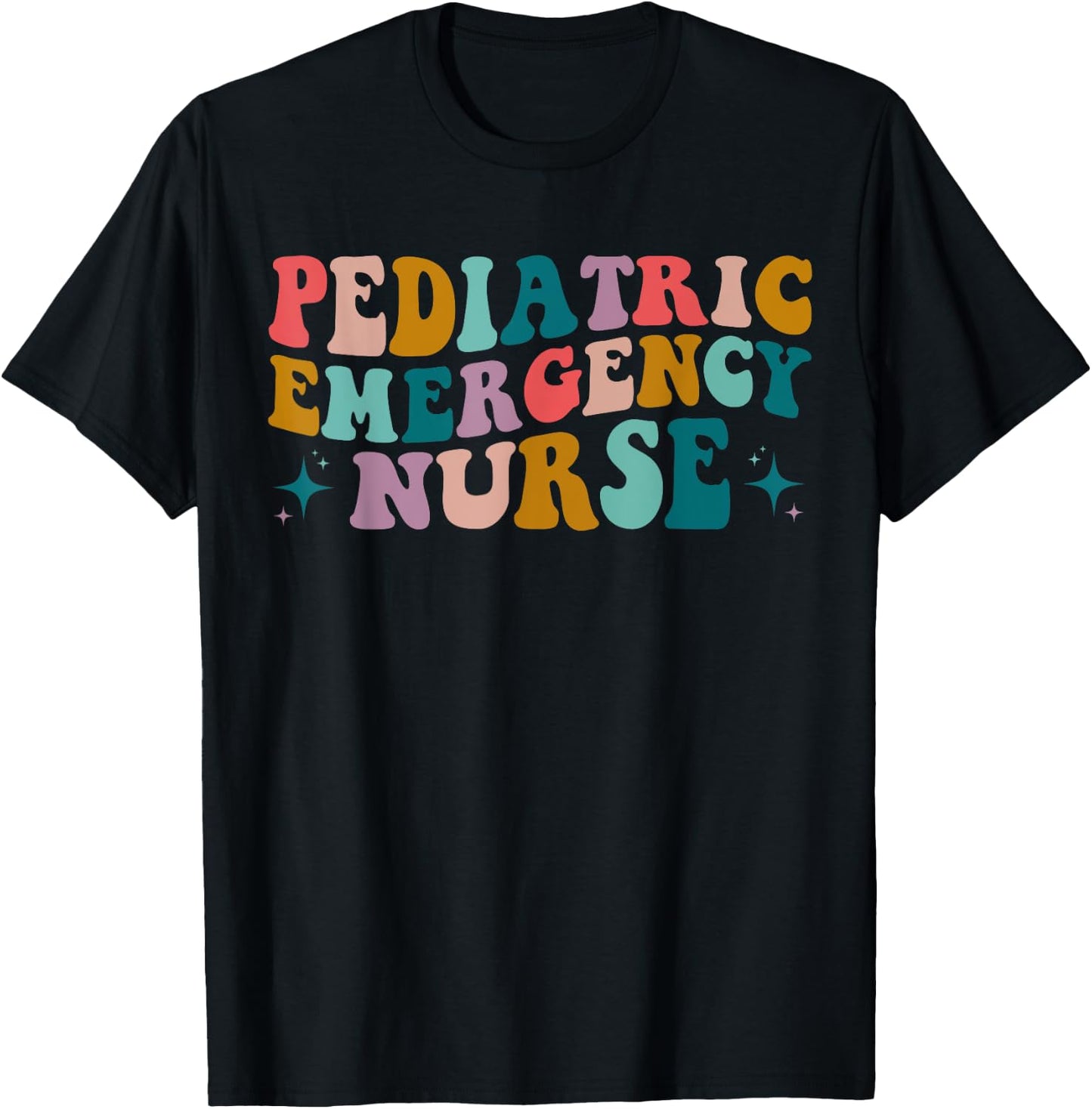 PEDS Emergency design Pediatric ER Nurse Emergency Room RN Nursing groovy retro T-Shirt - T-Shirt | Black