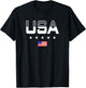 USA Women Men Patriotic American Flag 4th of July T-Shirt - T-Shirt | Black