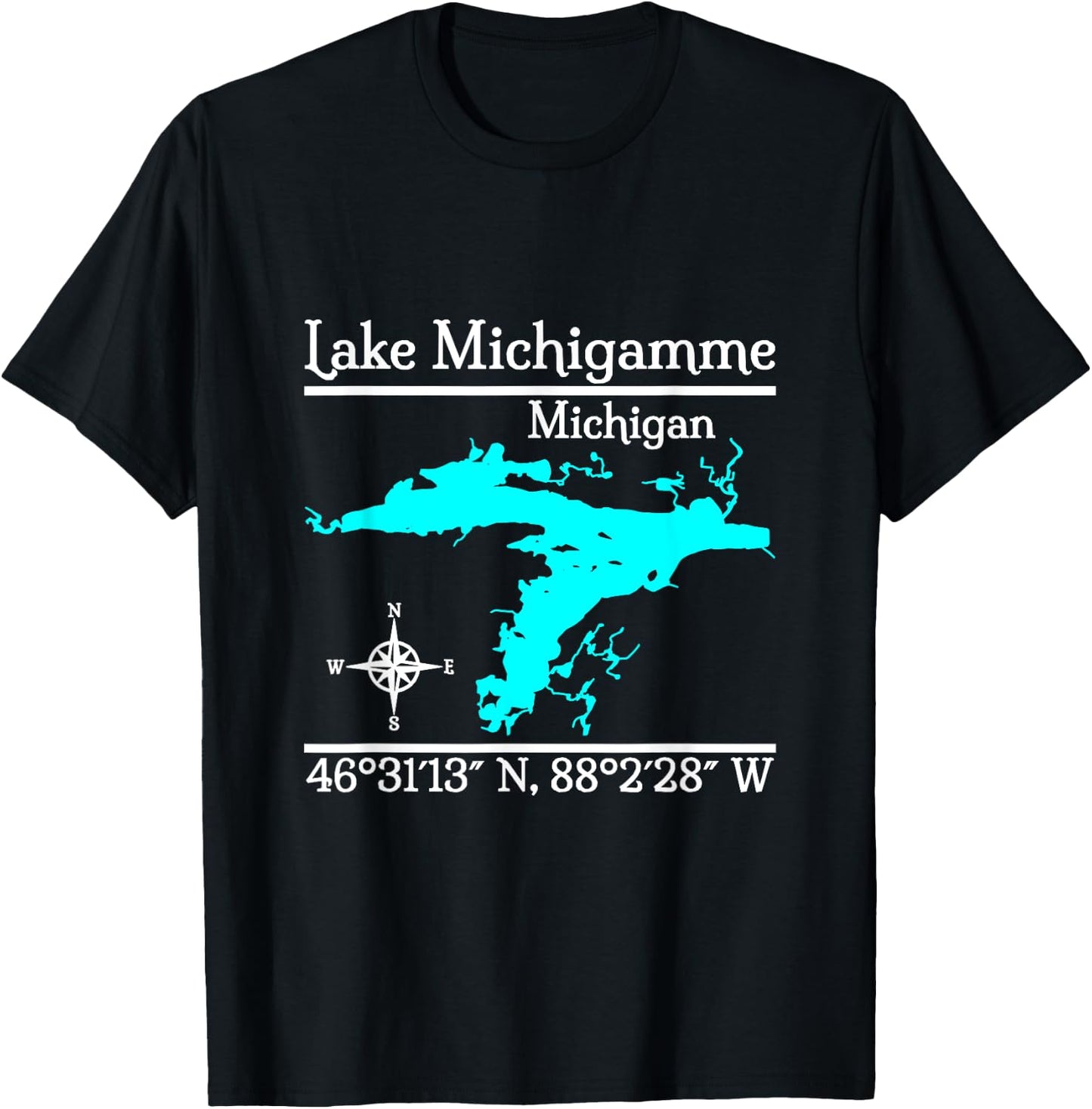 Lake Michigamme, Michigan T-Shirt - T-Shirt | Black