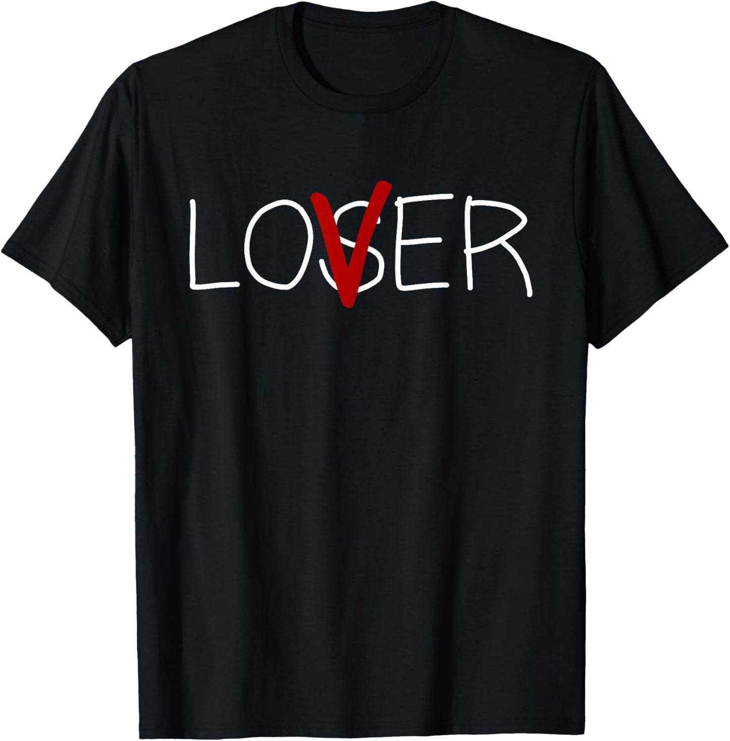 Loser Lover Club Co. Loser Lover Horror , -Adults, Short Sleeve, Black, Small T-Shirt - T-Shirt | Black